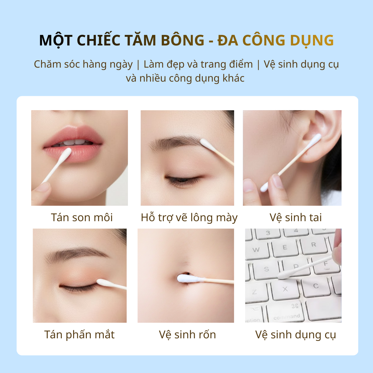 TRANG ĐIỂM BẰNG TĂM BÔNG Y TẾ – TĂM BÔNG ĐA NĂNG 2